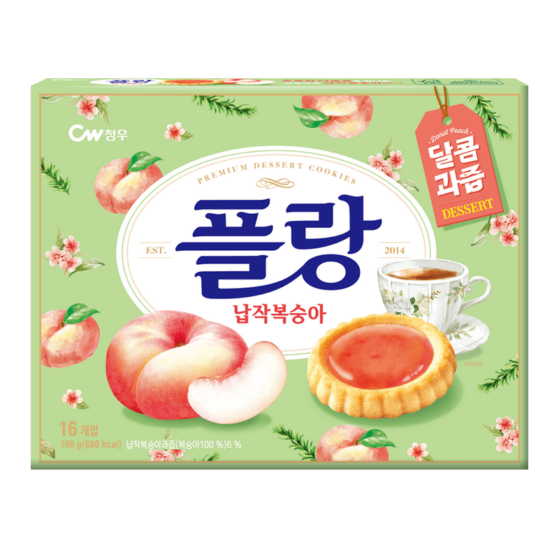 Chung-Woo-Flan-Donut-Peach-Flavored-Tart-Cookies-5.64oz-160g-