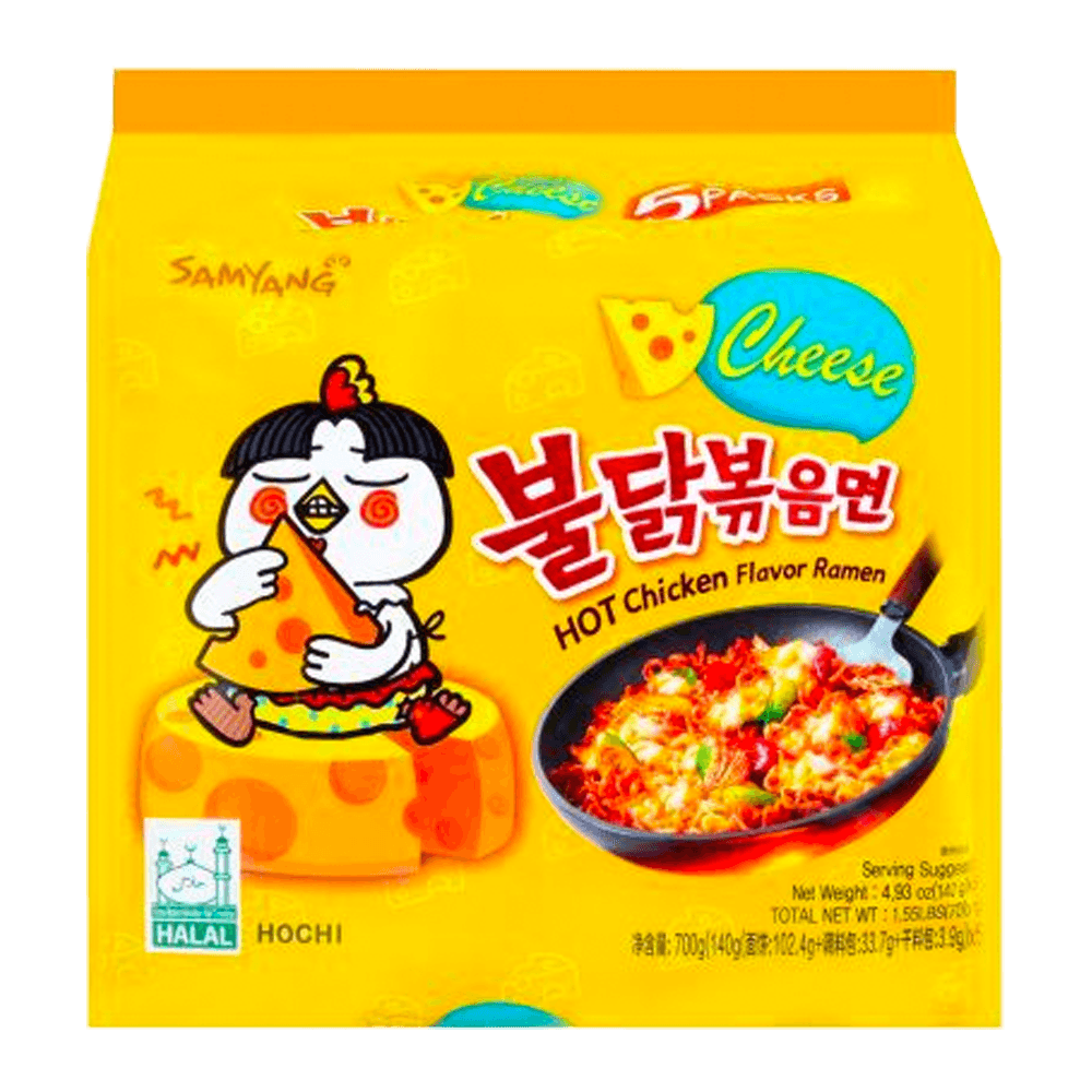 Cheese Hot Chicken Flavor Ramen 4.94oz(140g) 5 Packs - H Mart