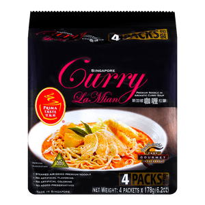 Singapore Curry La Mian Noodle 6.2oz(178g) 4 Packs