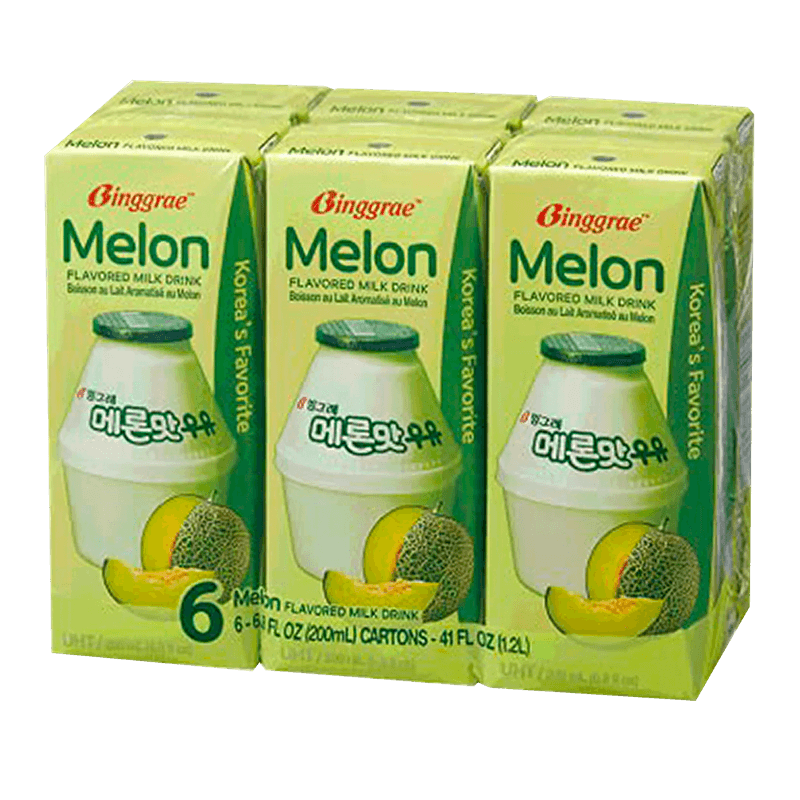 Binggrae-Melon-Flavored-Milk-Drink-6.8oz-200ml--6-Packs