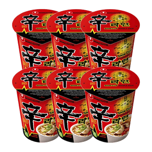 Shin Cup Noodle Soup 2.64oz(75g) 6 Cups