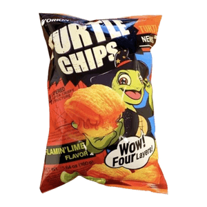 Turtle Chips Flaming Lime Flavor Big Size 5.65oz(160g)