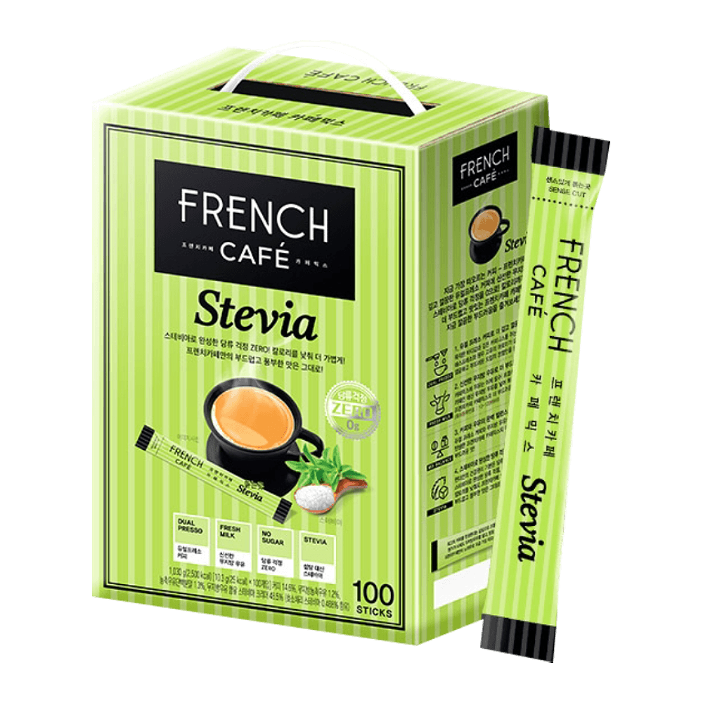 French Cafe Stevia 0.36oz(10g) 100 Sticks - H Mart