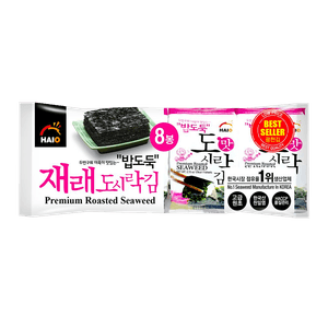 HAIO Premium Roasted Seaweed 0.15oz(4.25g) 8 Packs