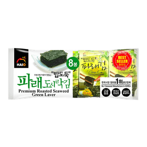Premium Roasted Seaweed Green Laver(GIM) 0.15oz(4.25g) 8 Packs