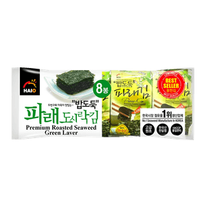 Premium Roasted Seaweed Green Laver 0.15oz(4.25g) 8 Packs