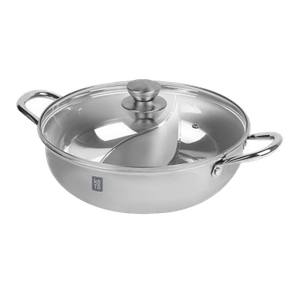 Premium Stainless Steel Shabushabu Pot (Double) 11.81in(30cm)