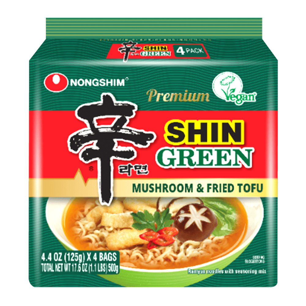 Shin Ramen Multi Pack, Vegan (Mushroom & Fried Tofu) 4 Pack - H Mart