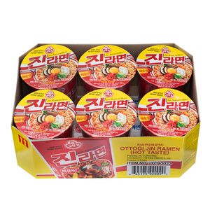 Jin Ramen Cup Hot Flavor 2.3oz(65g) 6 cups