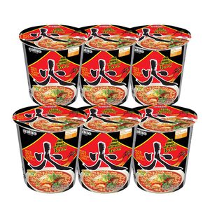 Hwa Noodle Soup Cup Hot & Spicy Flavor 2.29oz(65g) 6 Cups