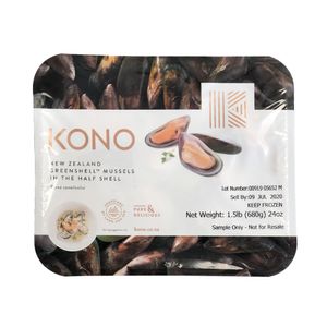 KONO Frozen Greenshell Mussels Half Shell 1.5lb(680g)