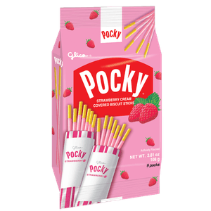 Pocky Strawberry Cream Covered Biscuit Sticks 3.81oz(108g) 9 Packs