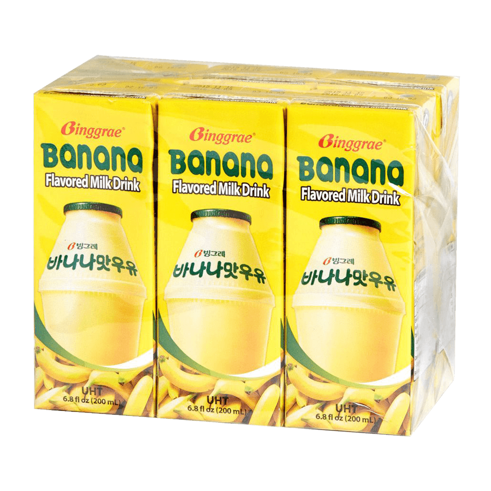Banana Flavored Milk Drink 6.8oz(200ml) 6 Packs - H Mart
