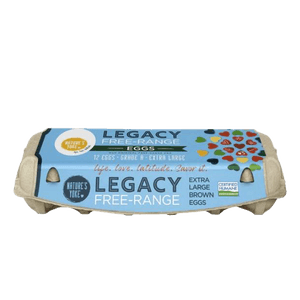 Legacy Free Range Brown Grade A 12 Eggs Extra Large 24oz(681g)