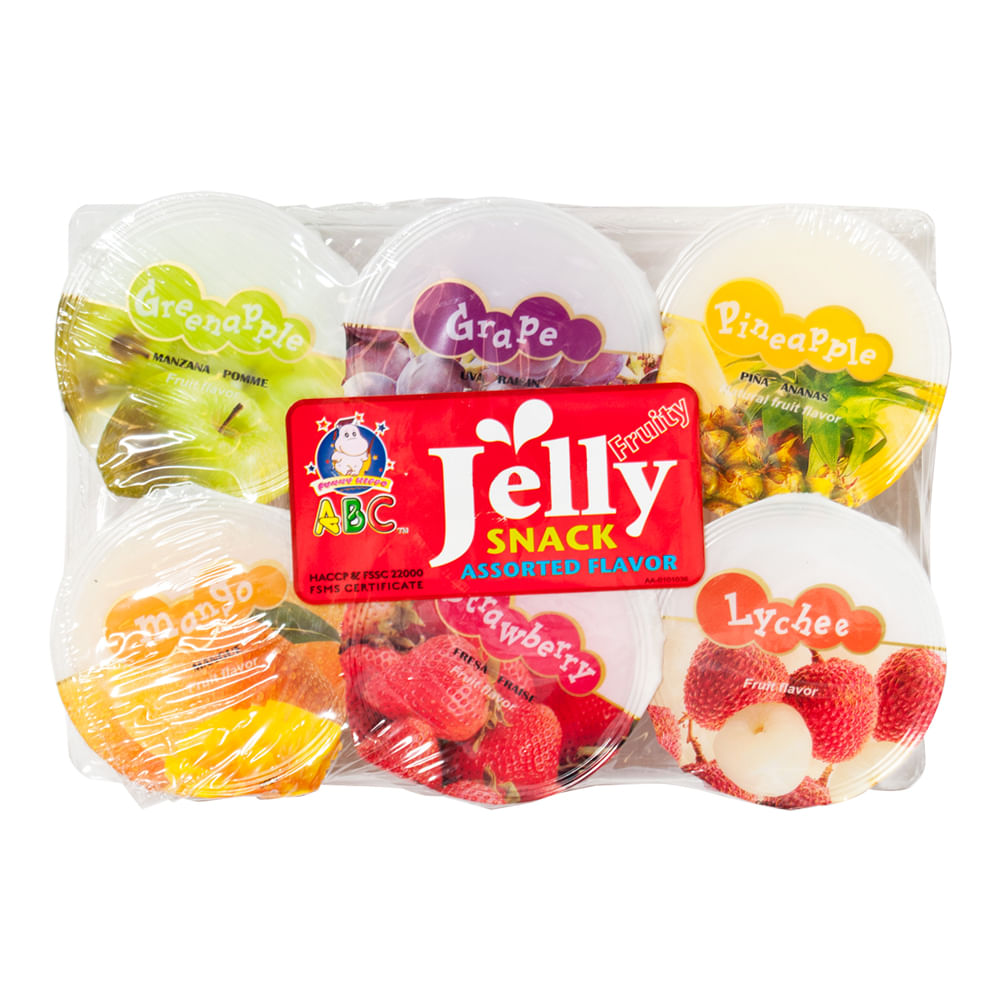 ABC Fruity Jelly Snack Assorted Flavor 4.33oz(122g) 6 Cups - H Mart