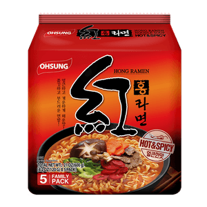 Hong Ramen Spicy Flavor 4.2oz(120g) 5 Packs