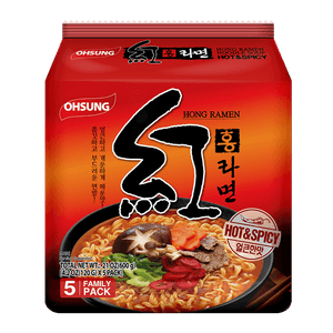 Ohsung Hong Ramen Spicy Flavor 4.2oz(120g) 5 Packs