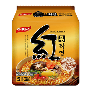 Hong Ramen Mild Flavor 4.2oz (120g) 5 Packs