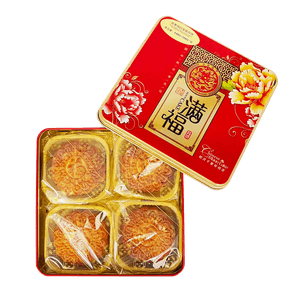 Pure White Lotus Seed Paste Mooncake With 2 Yolk 4 Piece Set 22.58oz(640g)