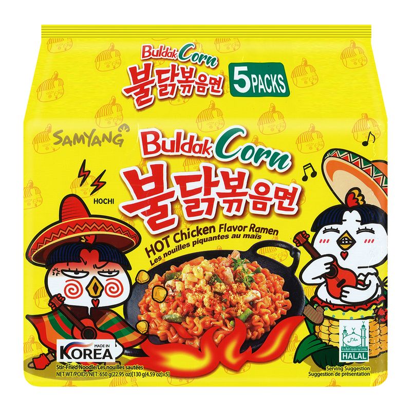 Samyang-Corn-Hot-Chicken-Flavor-Ramen-4.59oz-130g--5-Packs