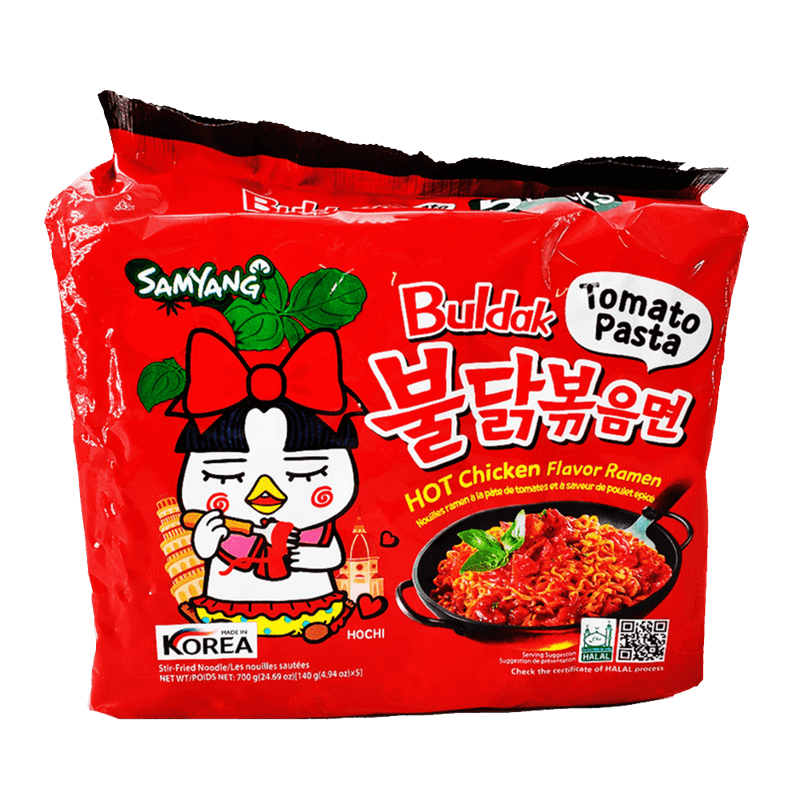 Tomato Hot Chicken Flavor Ramen 4.94oz(140g) 5 Packs - H Mart