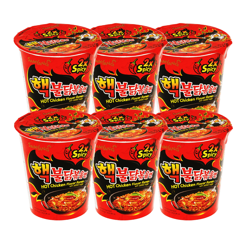 Extra Hot Chicken Flavor Ramen Cup 2.29oz(65g) 6 Cups - H Mart