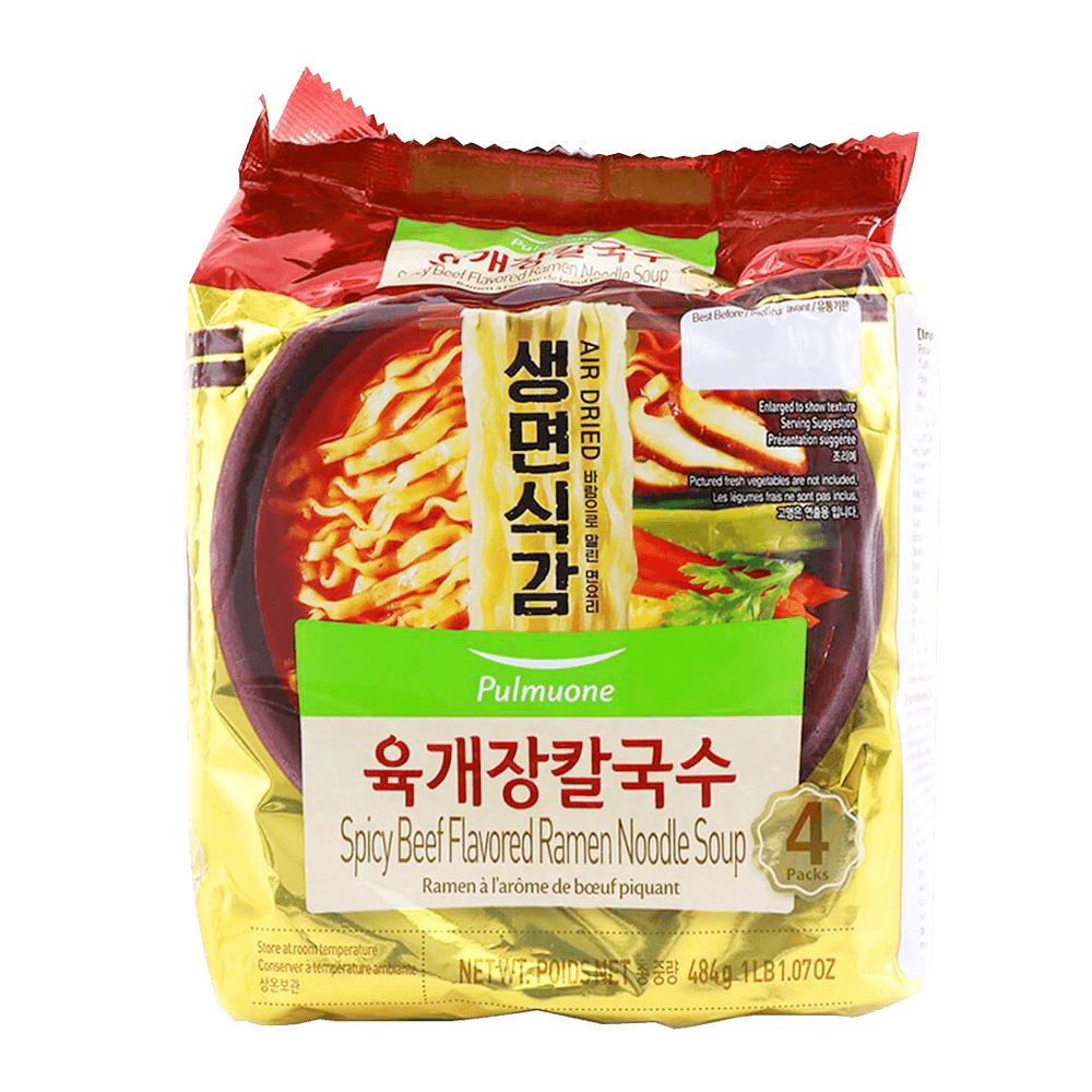 Spicy Beef Flavored Ramen Noodle Soup 4.26oz(121g) 4 Packs - H Mart