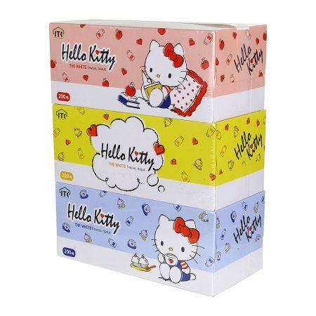 Hello Kitty The White Facial Tissue 200 Sheets 3 Packs