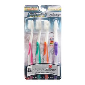 Clean Up Silver Double Slim Toothbrush 4 Pcs