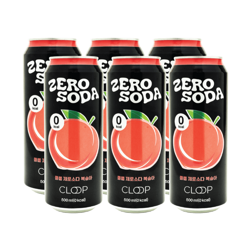 CLOOP-Zero-Soda--Peach--16.9-floz-500ml--6-Packs