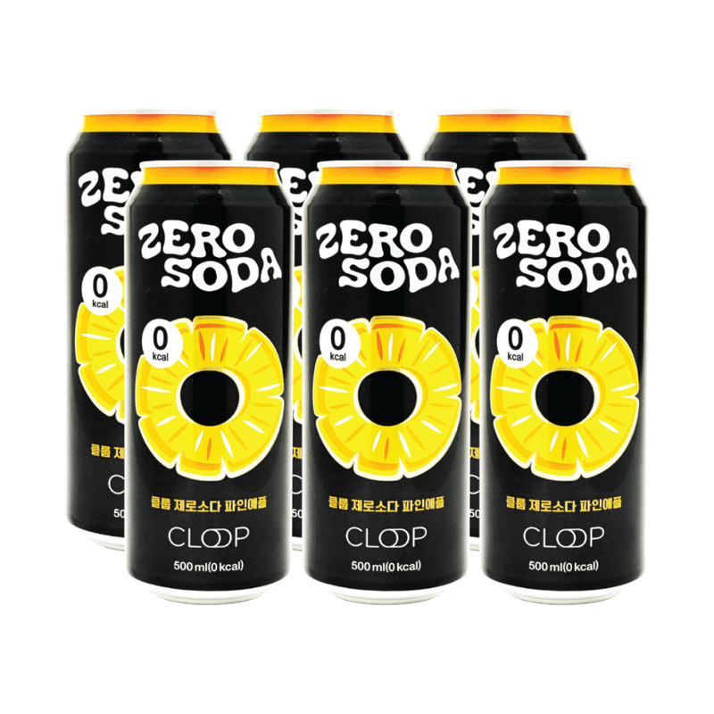 CLOOP-Zero-Soda--Pinapple--16.9-floz-500ml--6-Packs