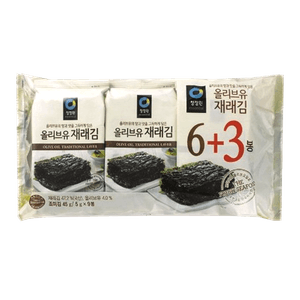 Seasoned Seaweed(GIM) With Oilve Oil 9PK 1.44OZ (41G)