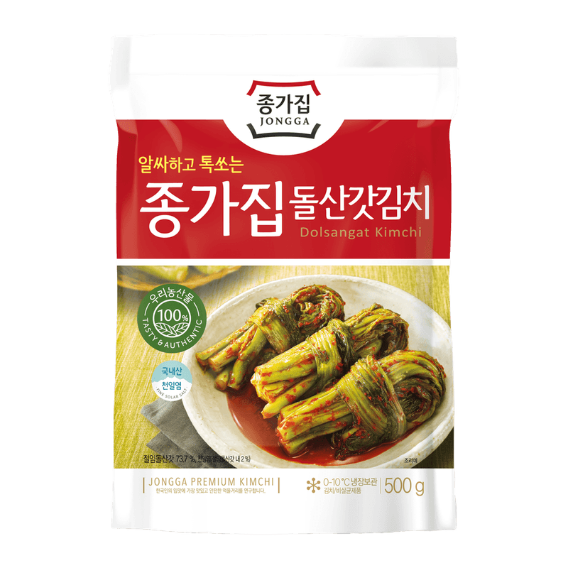 Pickled Mustard Leaves and Stems Kimchi (Dolsan Kat Kimchi) 17.6oz(500g ...