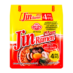 Jin Ramen Hot Flavor 4.23oz(120g) 4 Packs