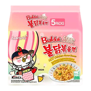Samyang Cream Carbonara Hot Chicken Flavor Ramen 4.936oz(140g) 5 Packs