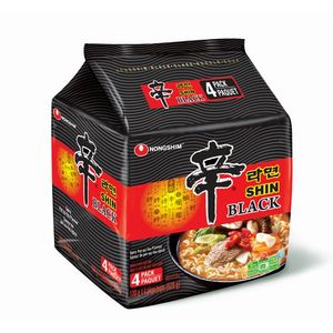 Shin Ramen Black with Premium Beef Broth 4.85oz(130g) 4 Packs