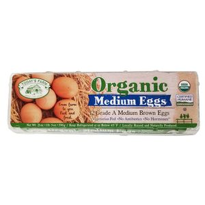 Grade A Organic 12 Medium Brown Eggs 21oz(596g)