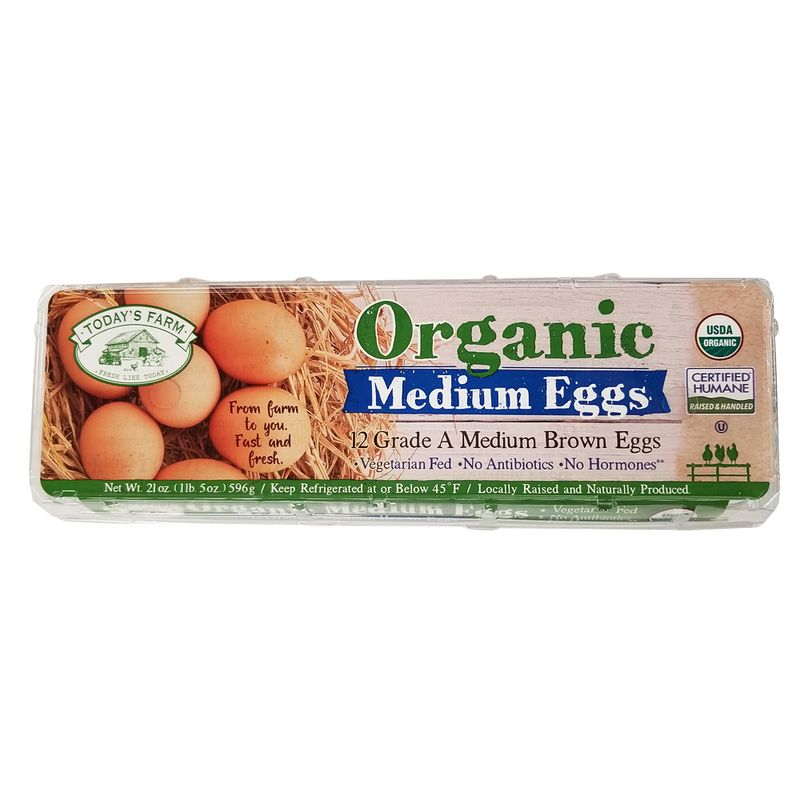 Today-s-Farm-Grade-A-Organic-12-Medium-Brown-Eggs-21oz-596g-