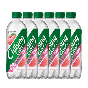 Chilsung Cider Peach Flavor 17.6 fl.oz(500ml) 6 Packs