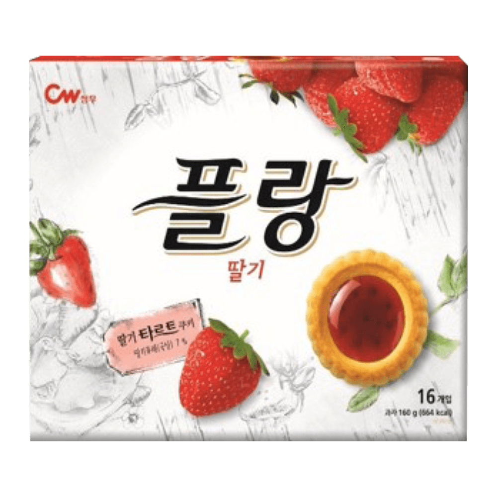 Flan Strawberry Flavored Tart Cookies 5.64oz(160g) H Mart
