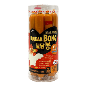 Mini Fish Sausage Buldak Bong Hot Chicken Flavored 1.2oz(34g) X 10 Sticks