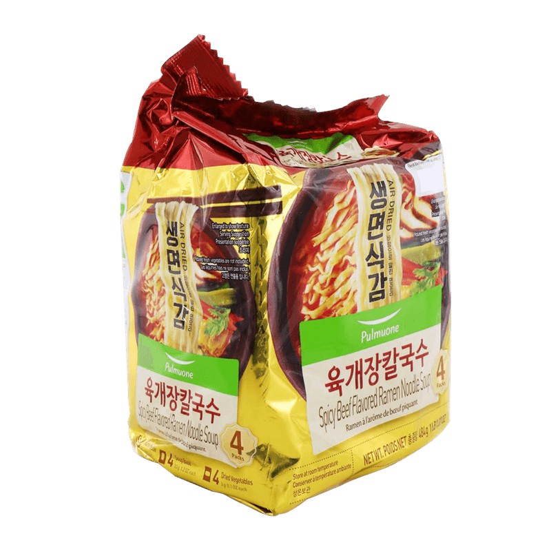 Spicy Beef Flavored Ramen Noodle Soup 4.26oz(121g) 4 Packs - H Mart