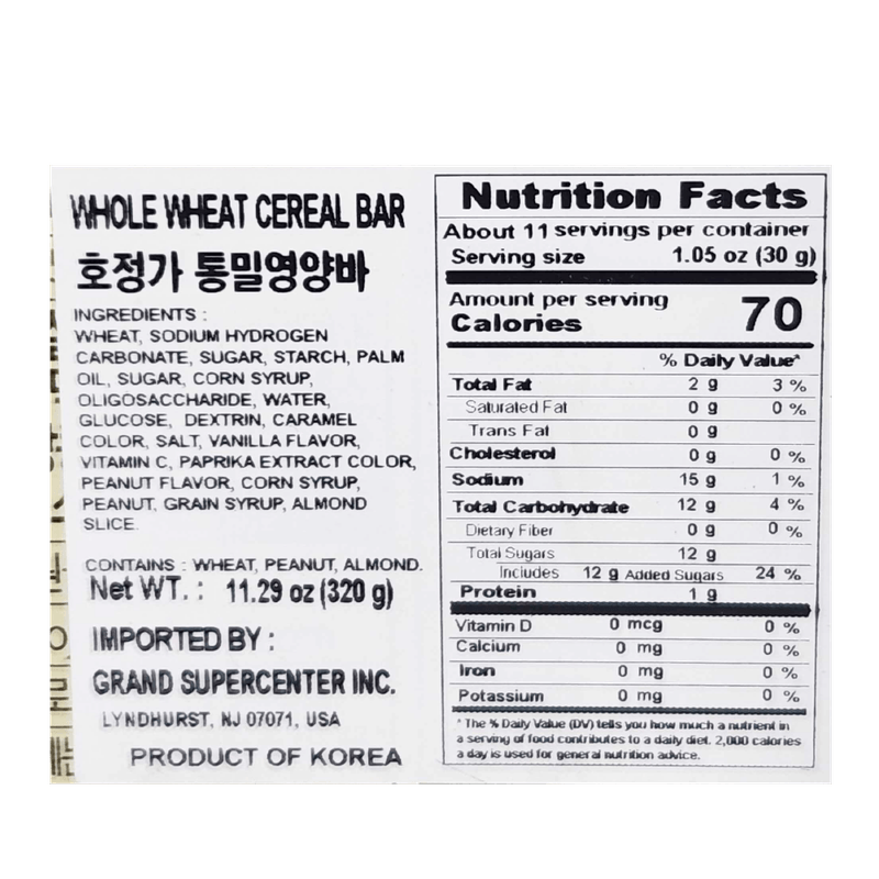 HOJEONGGA-WHOLE-WHEAT-CEREAL-BAR-11.29OZ-320G--10-호정가-통밀영양바