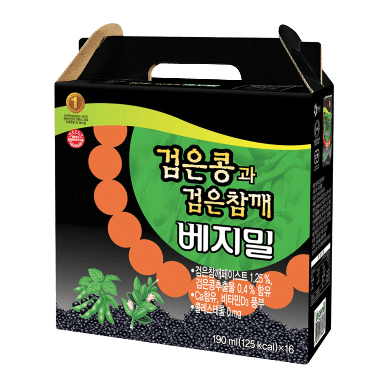 Black Soybean & Black Sesame Vegemil 6.42 Fl.oz(190ml) 16 Ea - H Mart