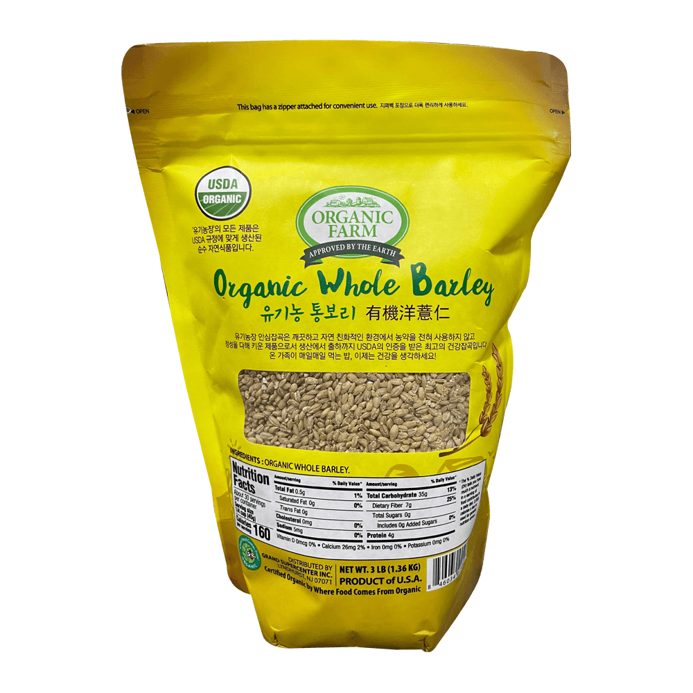 Organic Whole Barley 3lb(1.36kg) - H Mart