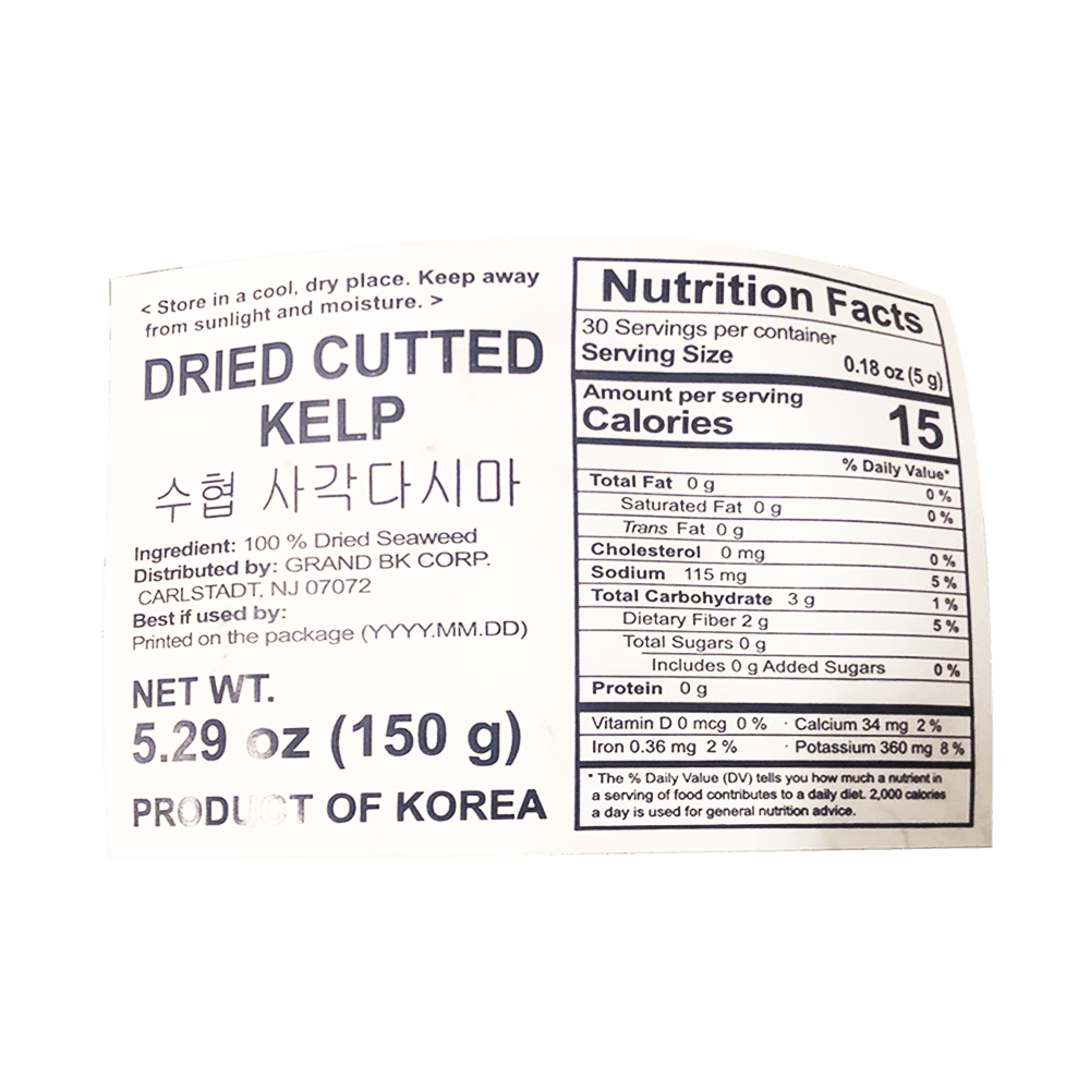 Dried Cutted Kelp 5.29oz(150g) - H Mart