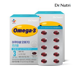 [CJ웰케어] 닥터뉴트리 아쿠아셀 오메가3 트리플 515mg*60캡슐 x 2개(2개월분)