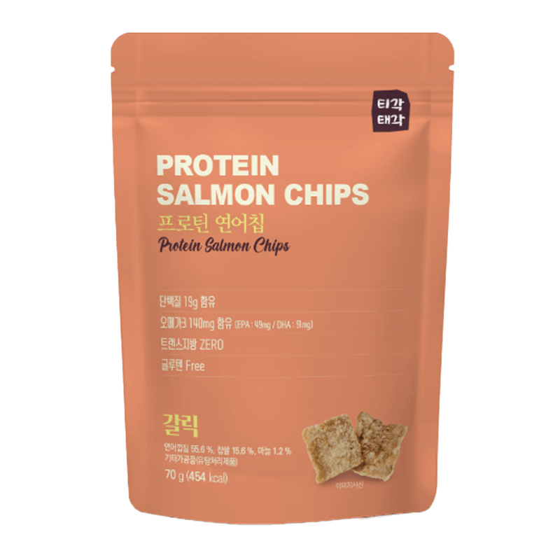GW PROTEIN SALMON CHIP GARLIC FLAVOR 2.47OZ(70G)/12 프로틴 연어칩 갈릭맛