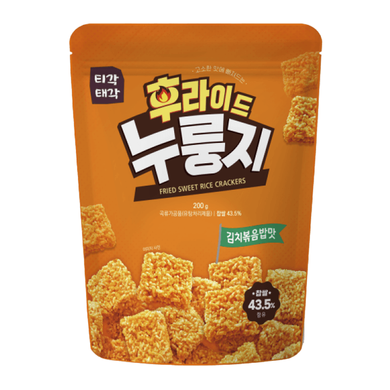 GW FRIED KIMCHI RICE CRACKERS 7.05OZ(200G)/20 강원 튀긴 김치밥누룽지