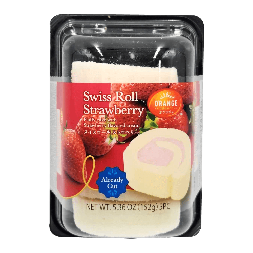 Swiss Roll Strawberry Cake 5.36 Oz (152 G) - H Mart